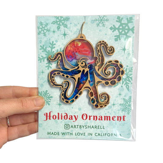 Octopus Ornament, Ocean Animal Ornament