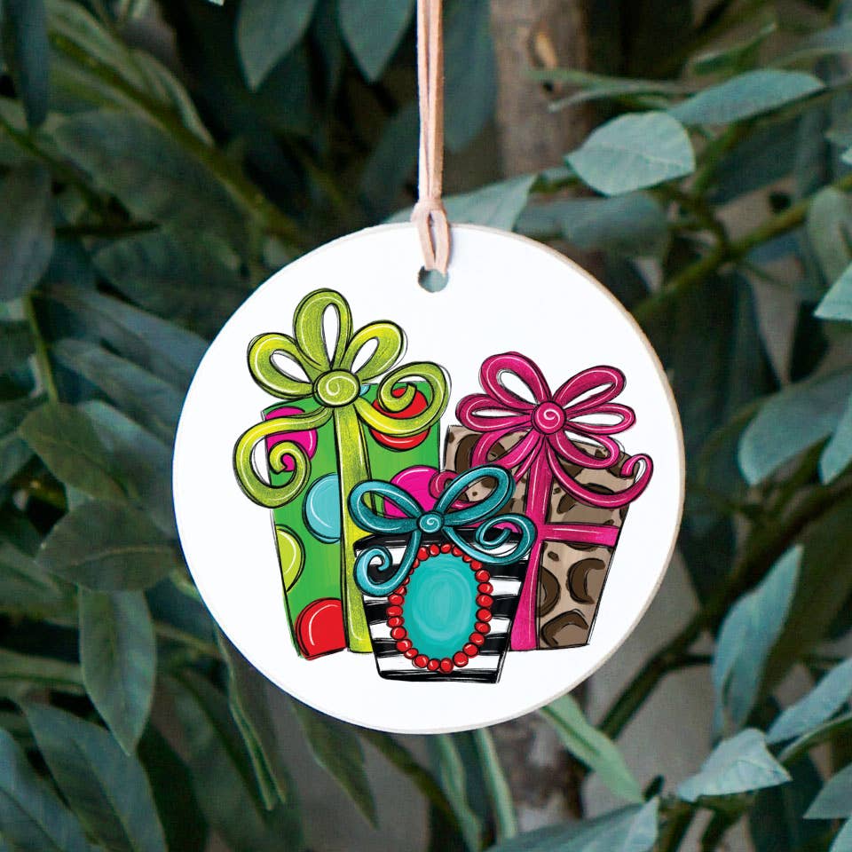 Christmas Ornaments, Ornaments, Decor, Three Gifts 4"