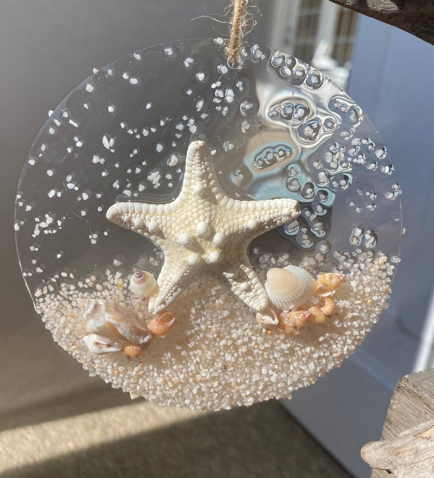 Coastal Suncatcher/ Ornament- Starfish with shells
