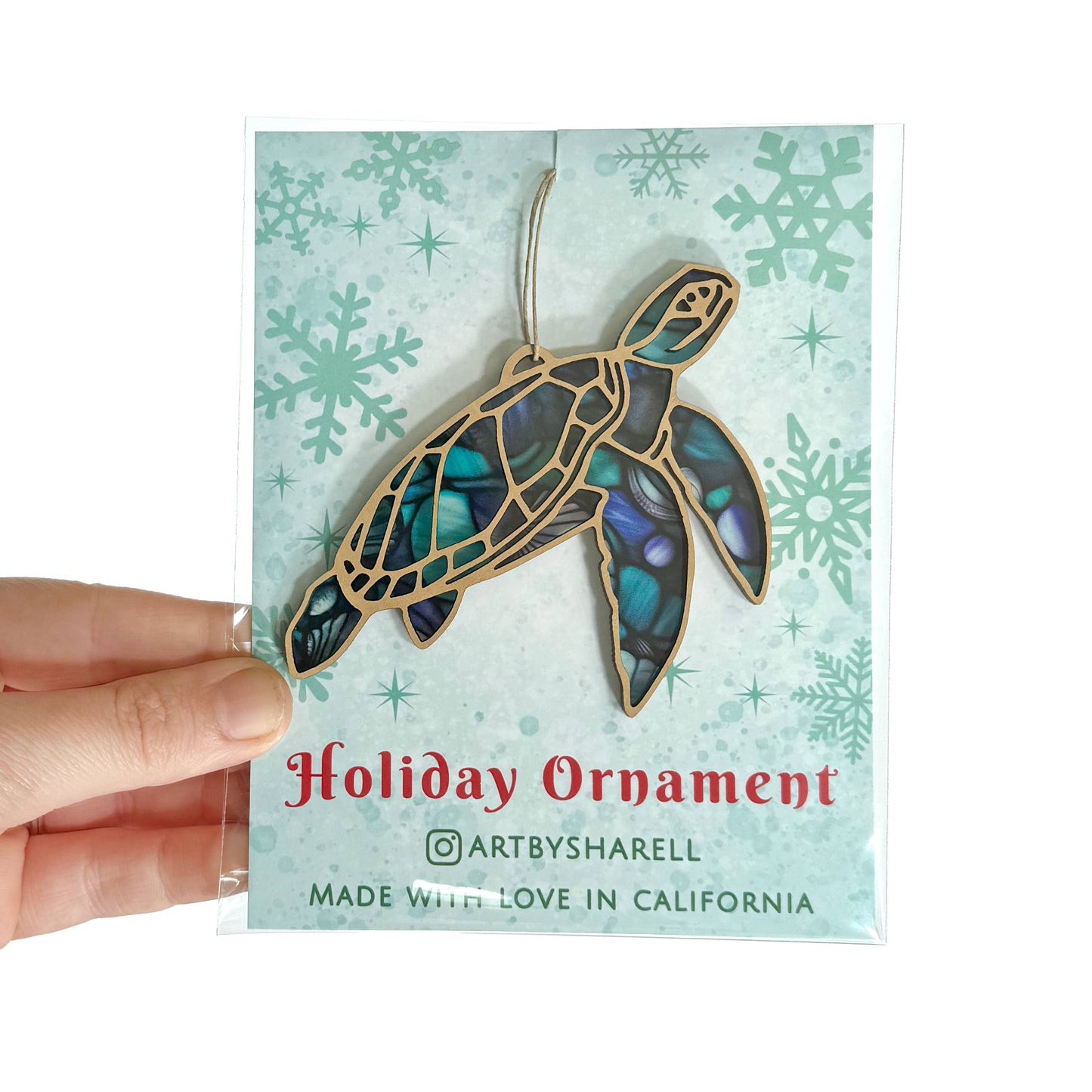 Sea Turtle Ornament, Ocean Animal Ornament