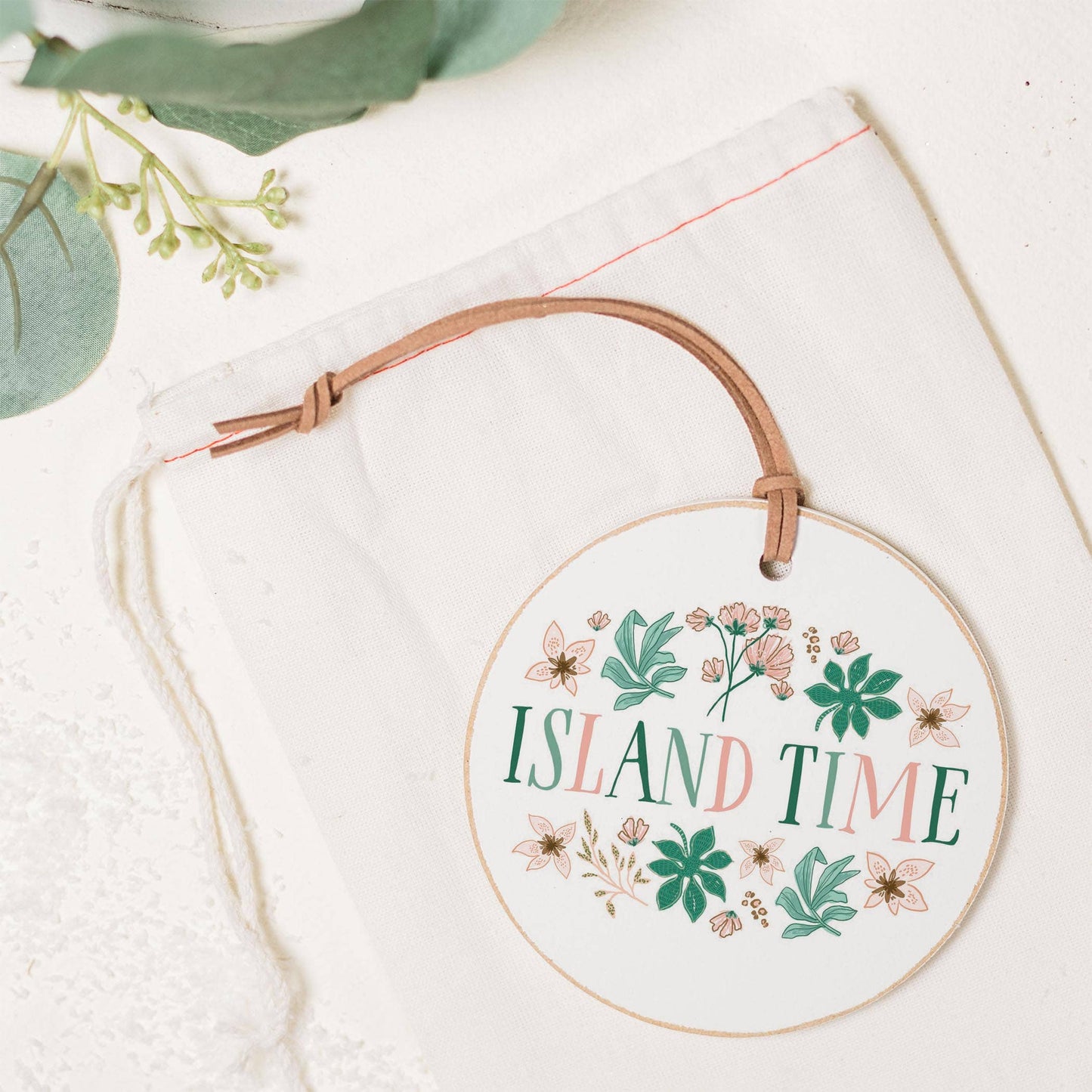 4" Round Ornament-Lush Tropics Island Time