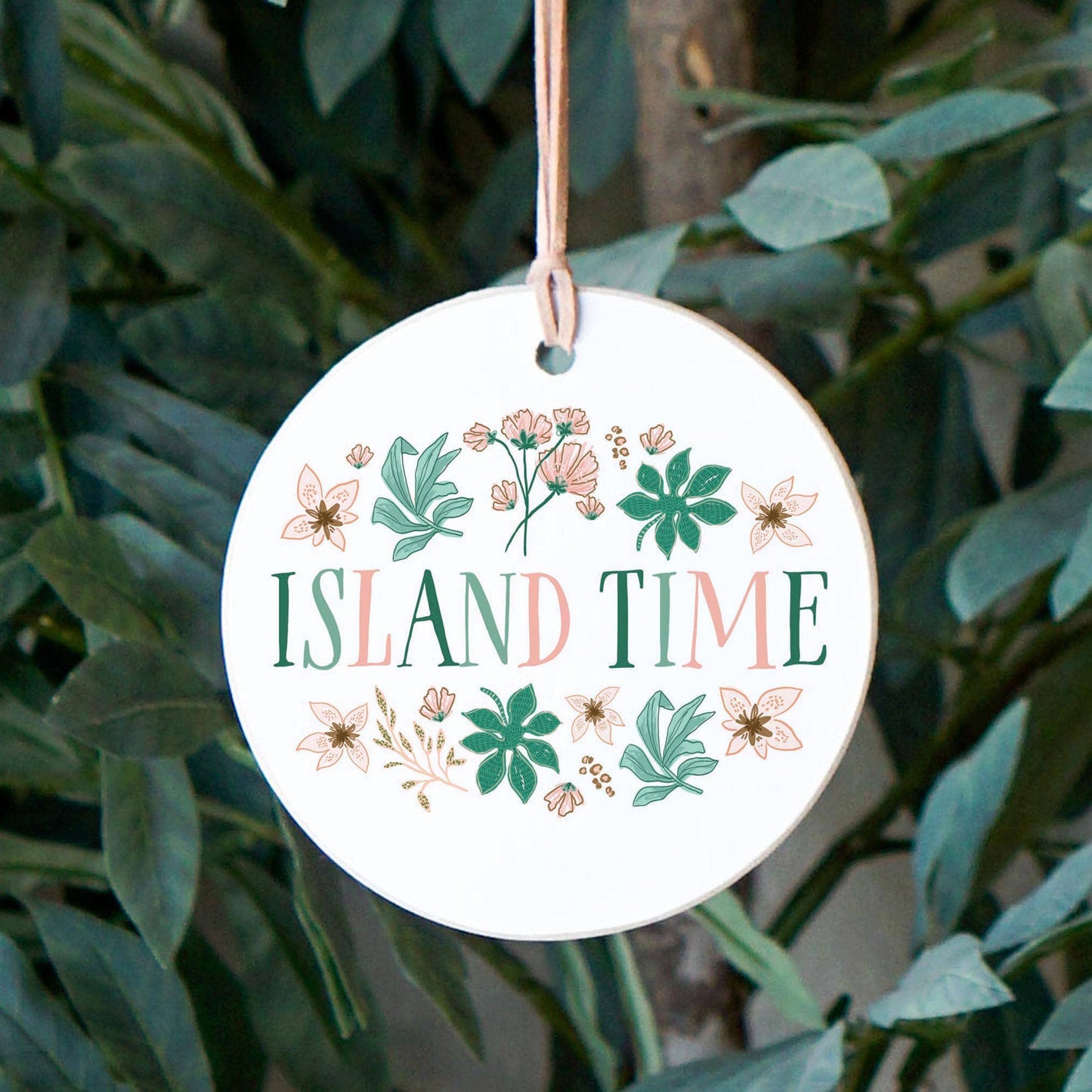 4" Round Ornament-Lush Tropics Island Time