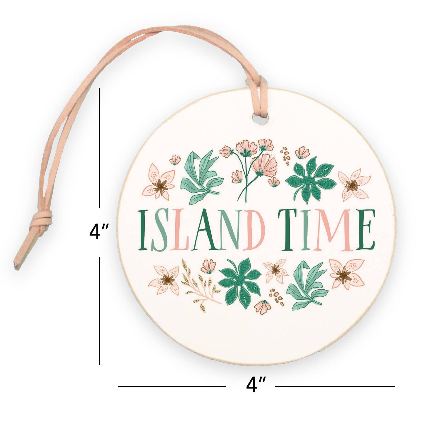 4" Round Ornament-Lush Tropics Island Time