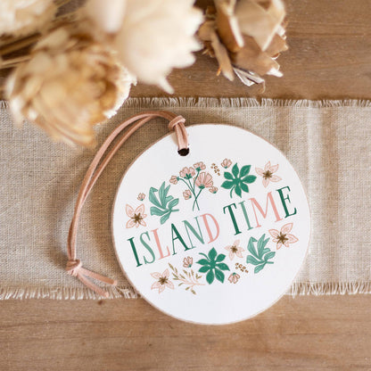 4" Round Ornament-Lush Tropics Island Time