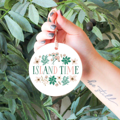 4" Round Ornament-Lush Tropics Island Time