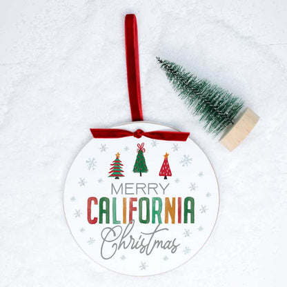 California Gifts, Christmas Ornament, Custom State, CA: Bright