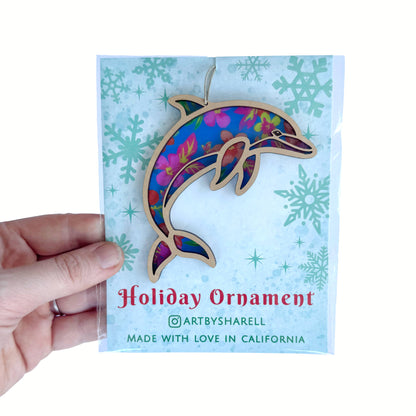 Dolphin Ornament, Tropical Ocean Animal Ornament