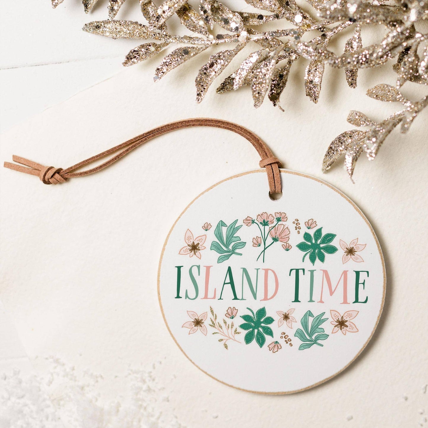 4" Round Ornament-Lush Tropics Island Time