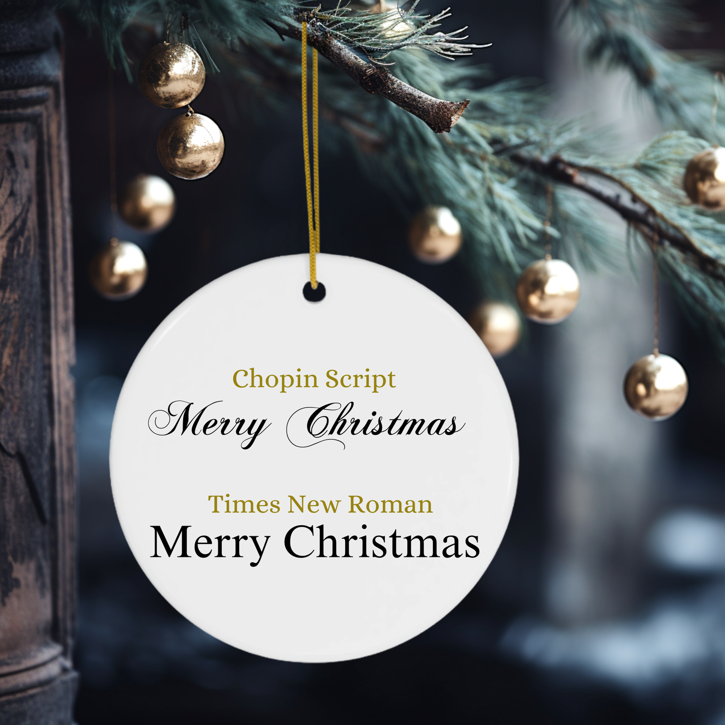 Starry Night Teal & Gold Celestial Keepsake Ornament: One Side Only (Fernville logo on back)